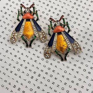 Colorful Insect Design Earrings